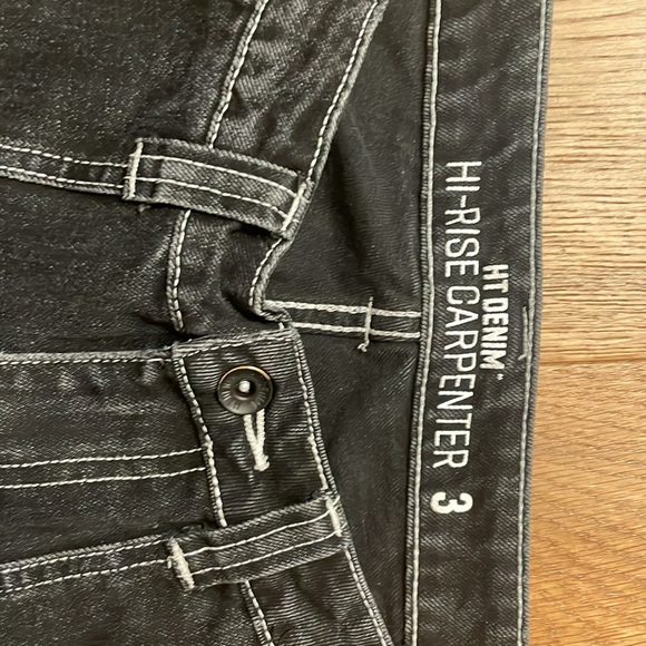 Ripped black high rise carpenter jeans - Picture 2 of 3